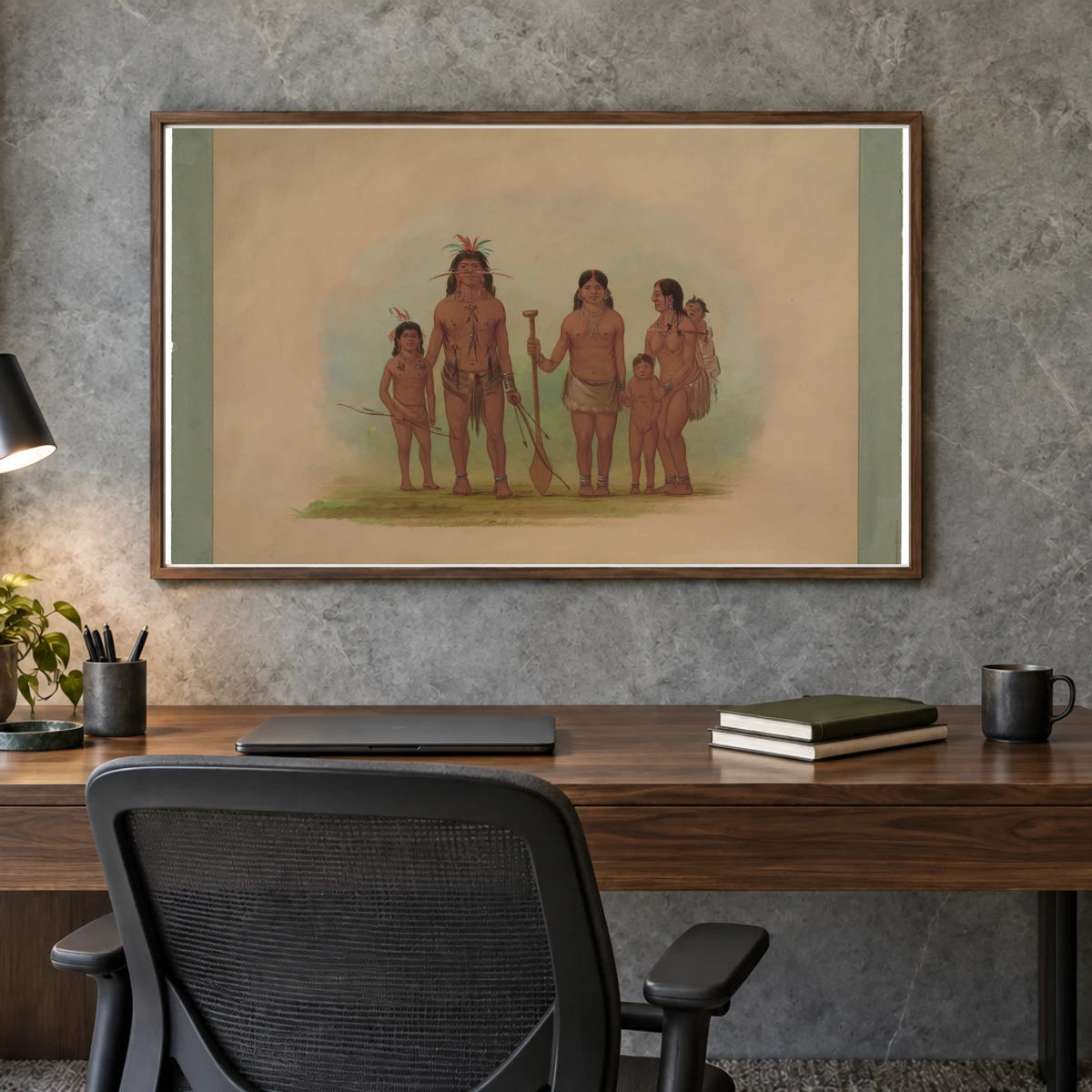 Orejona Chief And Family 1965.16.241 — Famous Paintings shown in a styled interior