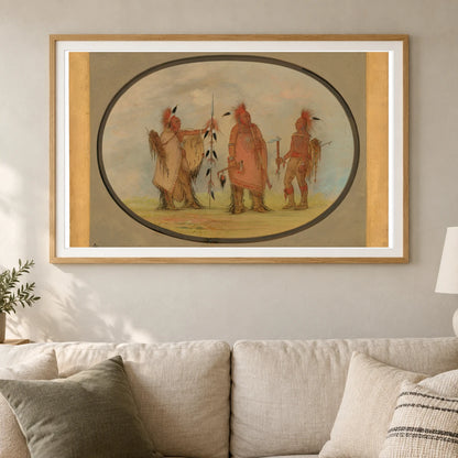 Osage Chief With Two Warriors 1965.16.68 — Famous Paintings shown in a styled interior