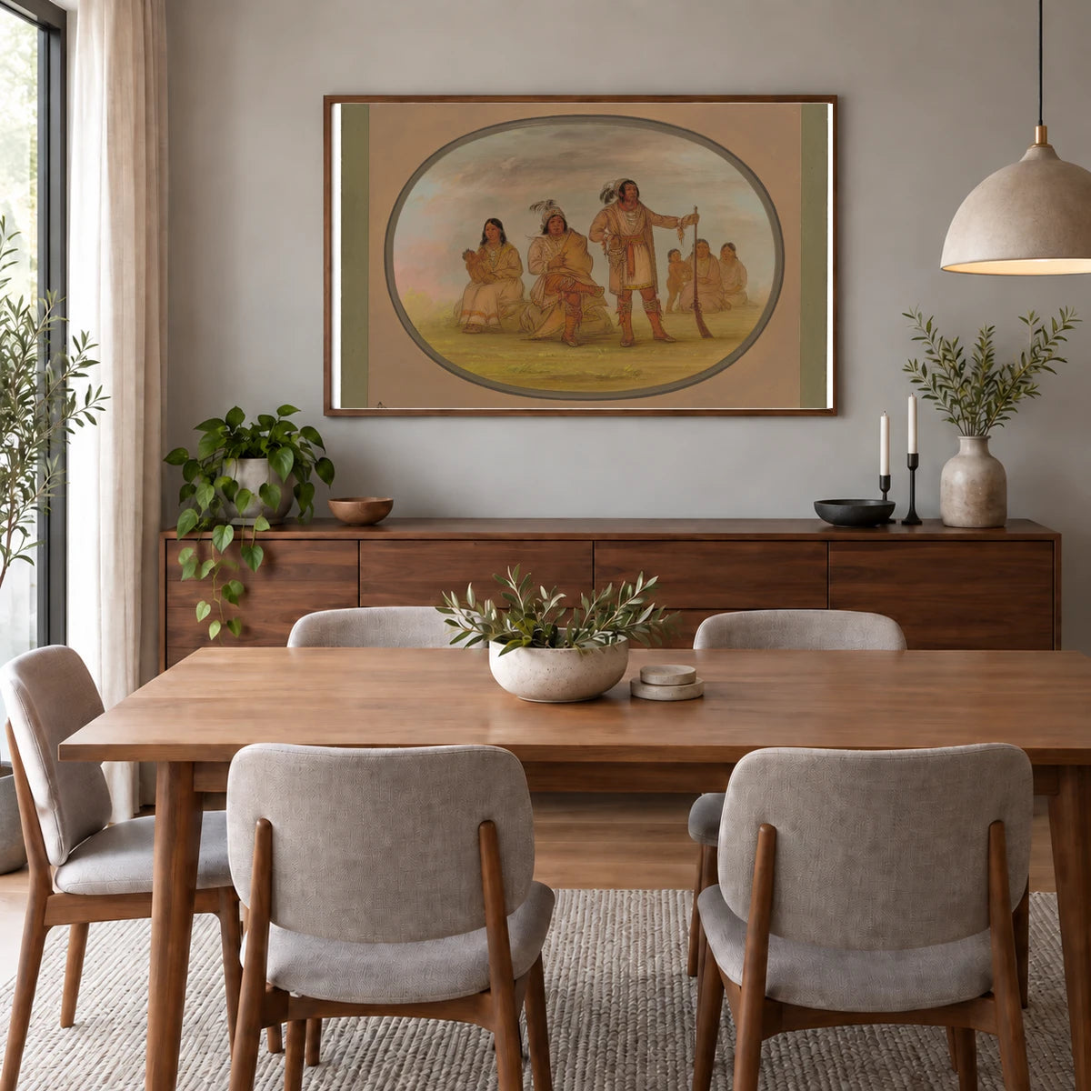 Osceola And Four Seminolee Indians 1965.16.119 — Famous Paintings shown in a styled interior