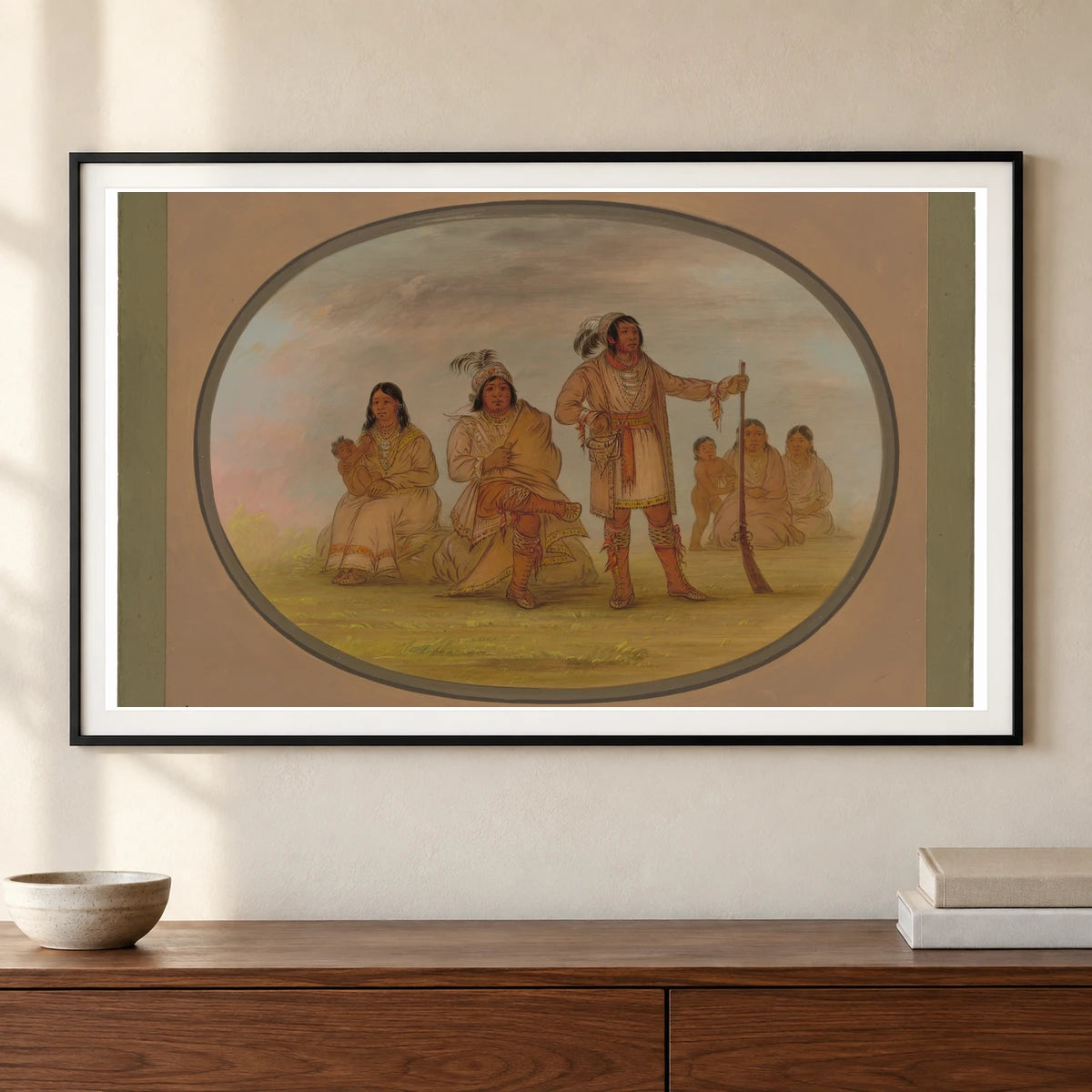 Osceola And Four Seminolee Indians 1965.16.119 — Famous Paintings shown in a styled interior