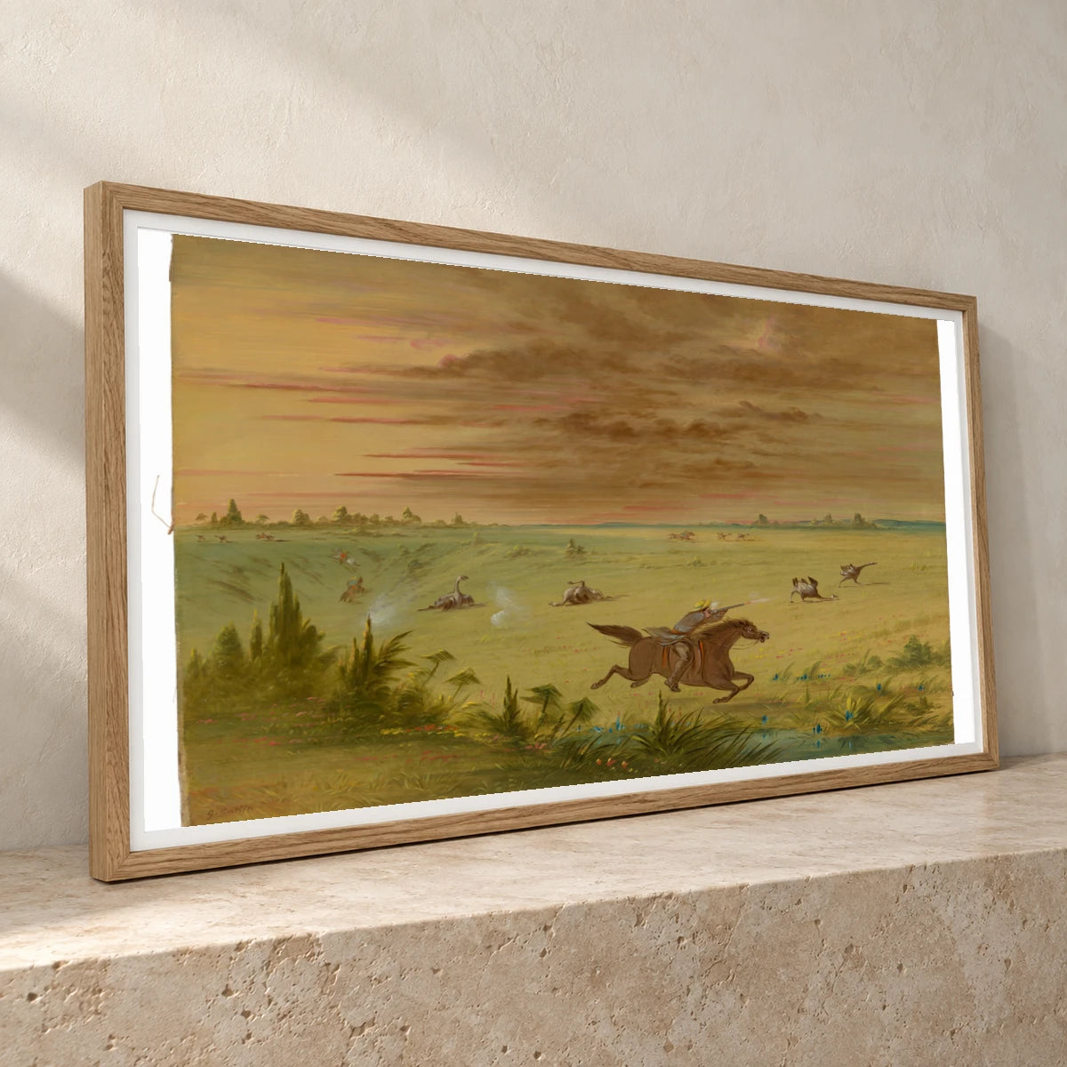Ostrich Chase, Buenos Aires Auca 1965.16.257 — Famous Paintings famous paintings print by SaamCrafts