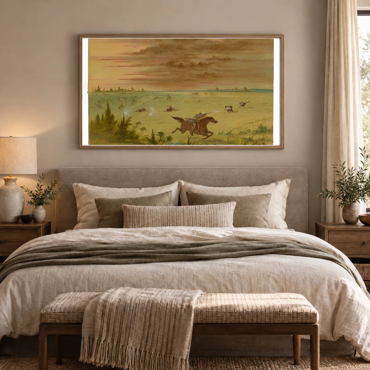 Ostrich Chase, Buenos Aires Auca 1965.16.257 — Famous Paintings shown in a styled interior