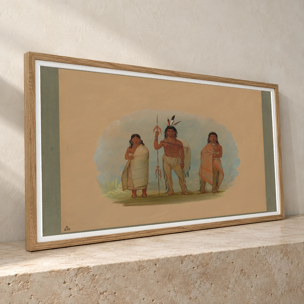Ottowa Chief, His Wife, And A Warrior 1965.16.107 — Famous Paintings famous paintings print by SaamCrafts