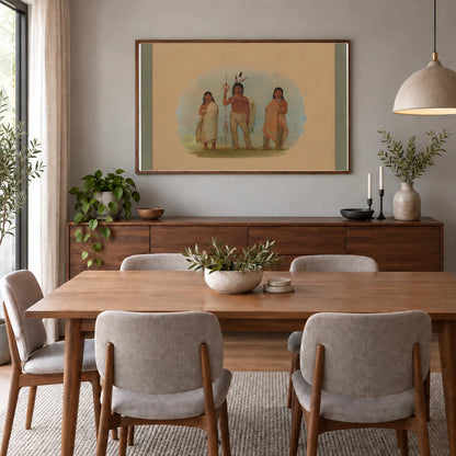 Ottowa Chief, His Wife, And A Warrior 1965.16.107 — Famous Paintings shown in a styled interior