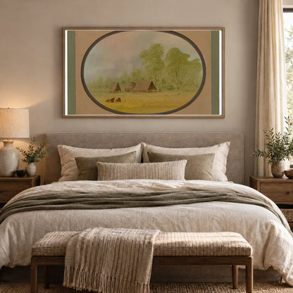 Pacapacurus Village 1965.16.309 — Famous Paintings shown in a styled interior