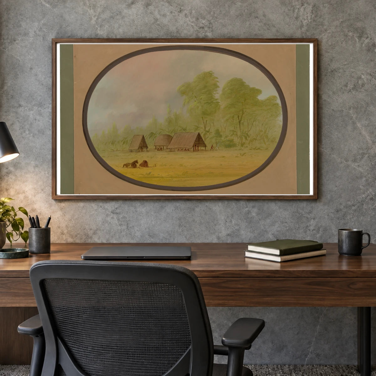 Pacapacurus Village 1965.16.309 — Famous Paintings shown in a styled interior