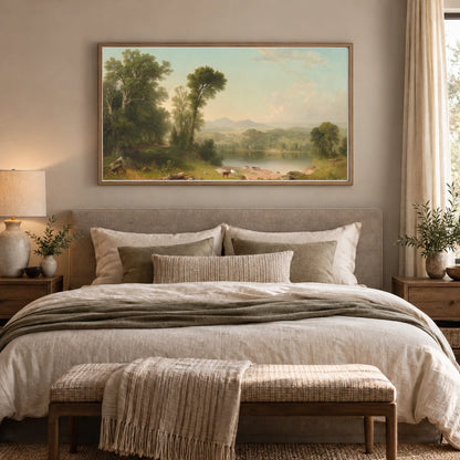 Pastoral Landscape 1991.96.1 — Famous Paintings shown in a styled interior