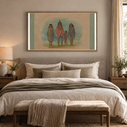 Patagon Chief, His Brother, And Daughter 1965.16.252 — Famous Paintings shown in a styled interior