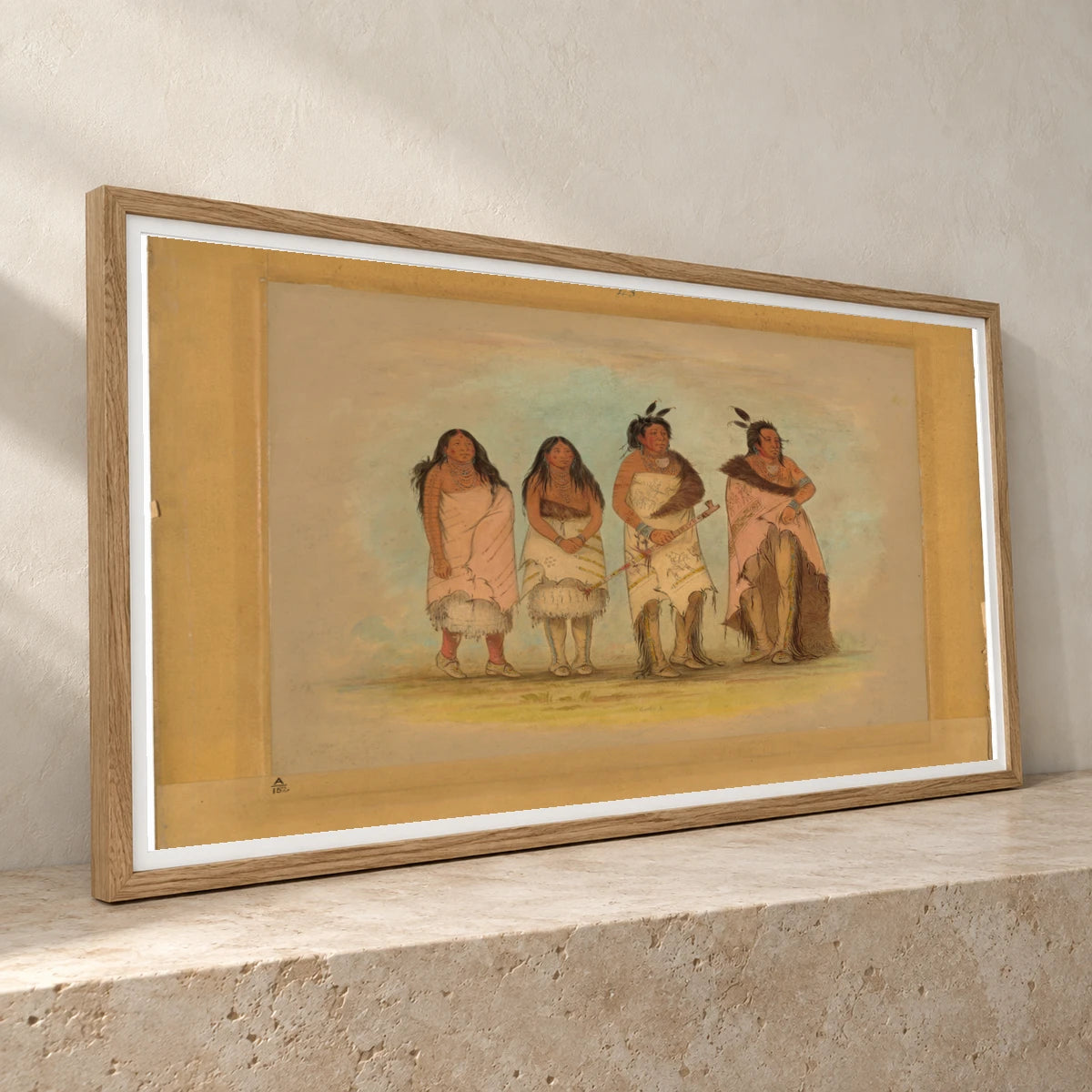 Pawneepict Chief, Two Daughters, And A Warrior 1965.16.56 — Famous Paintings famous paintings print by SaamCrafts