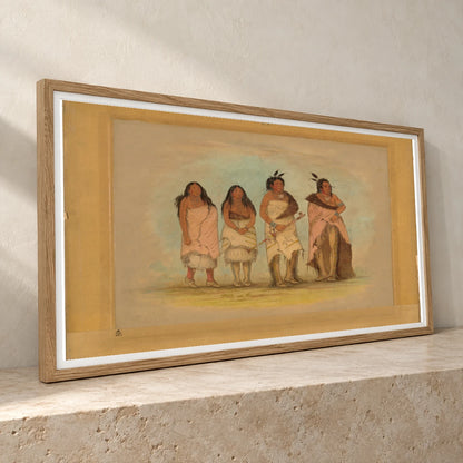 Pawneepict Chief, Two Daughters, And A Warrior 1965.16.56 — Famous Paintings famous paintings print by SaamCrafts