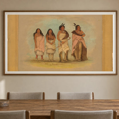 Pawneepict Chief, Two Daughters, And A Warrior 1965.16.56 — Famous Paintings shown in a styled interior