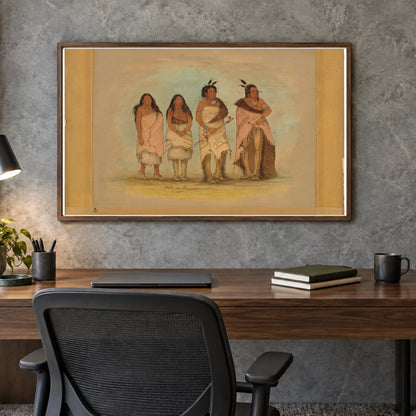 Pawneepict Chief, Two Daughters, And A Warrior 1965.16.56 — Famous Paintings shown in a styled interior