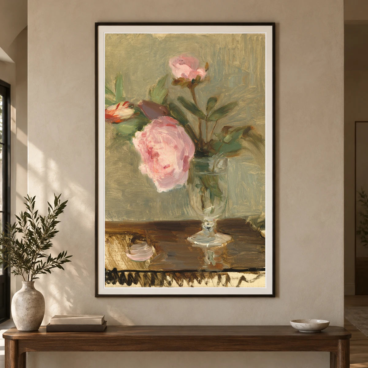 Peonies 1994.59.10 — Famous Paintings shown in a styled interior
