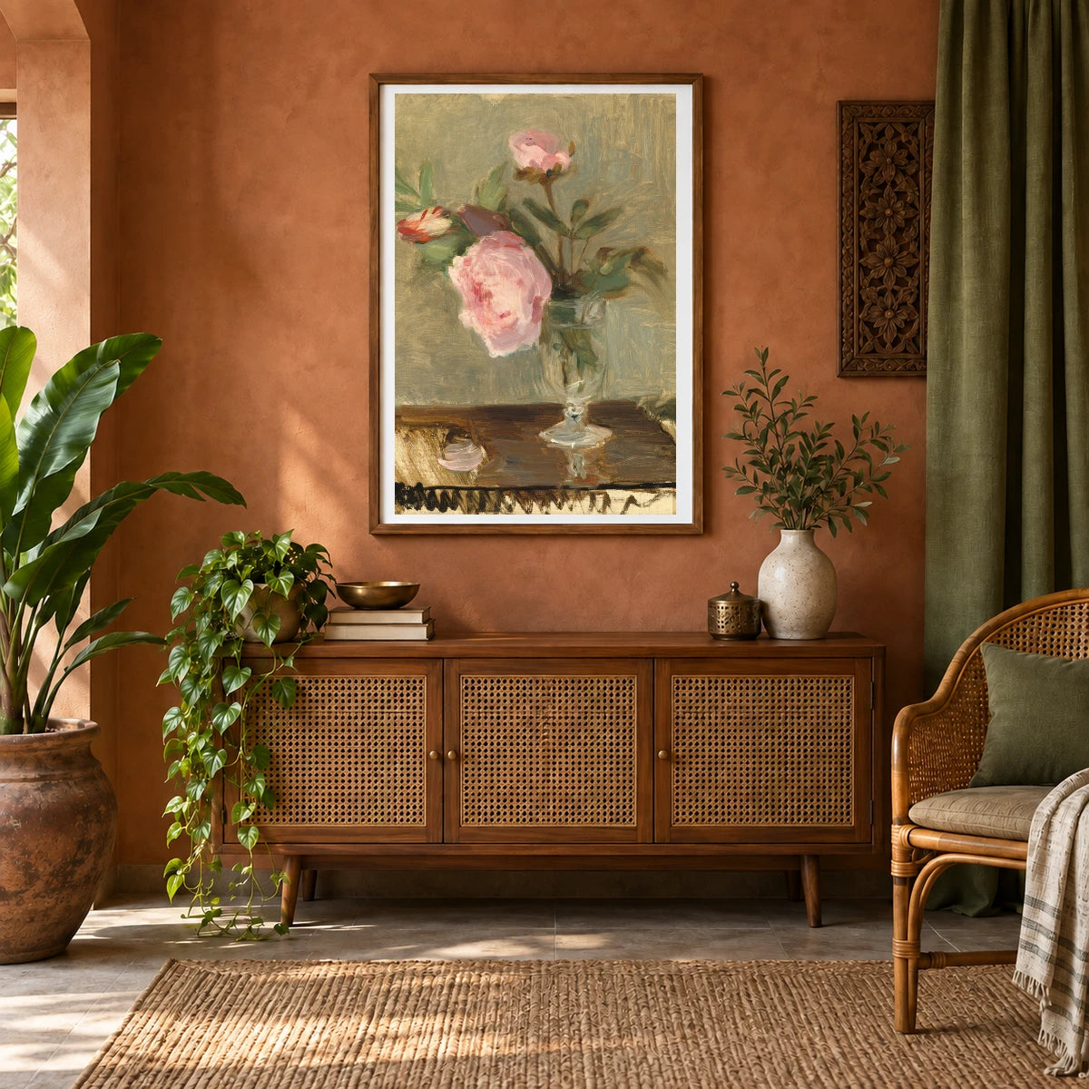 Peonies 1994.59.10 — Famous Paintings shown in a styled interior