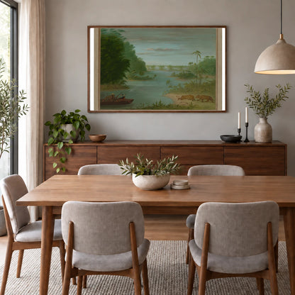 Pont De Palmiers And Tiger Shooting 1965.16.258 — Famous Paintings shown in a styled interior