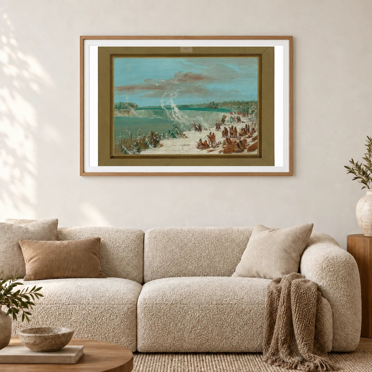 Portage Around The Falls Of Niagara At Table Rock 1965.16.318 — Famous Paintings shown in a styled interior