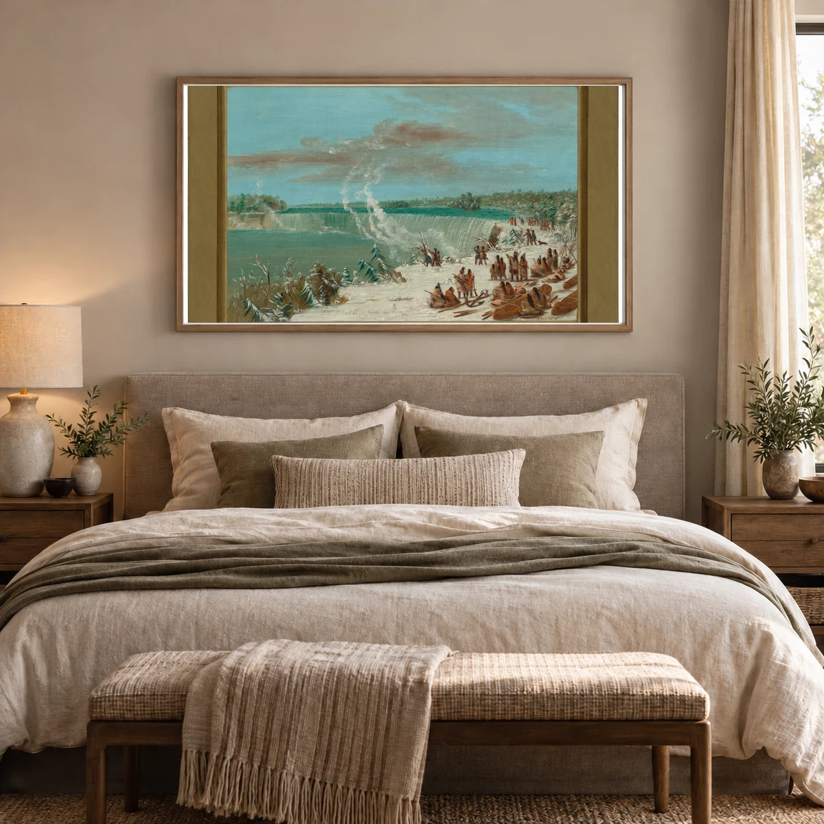 Portage Around The Falls Of Niagara At Table Rock 1965.16.318 — Famous Paintings shown in a styled interior
