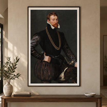 Portrait Of A Gentleman 1937.1.52 — Famous Paintings shown in a styled interior