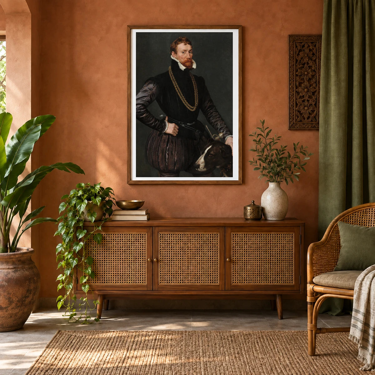 Portrait Of A Gentleman 1937.1.52 — Famous Paintings shown in a styled interior