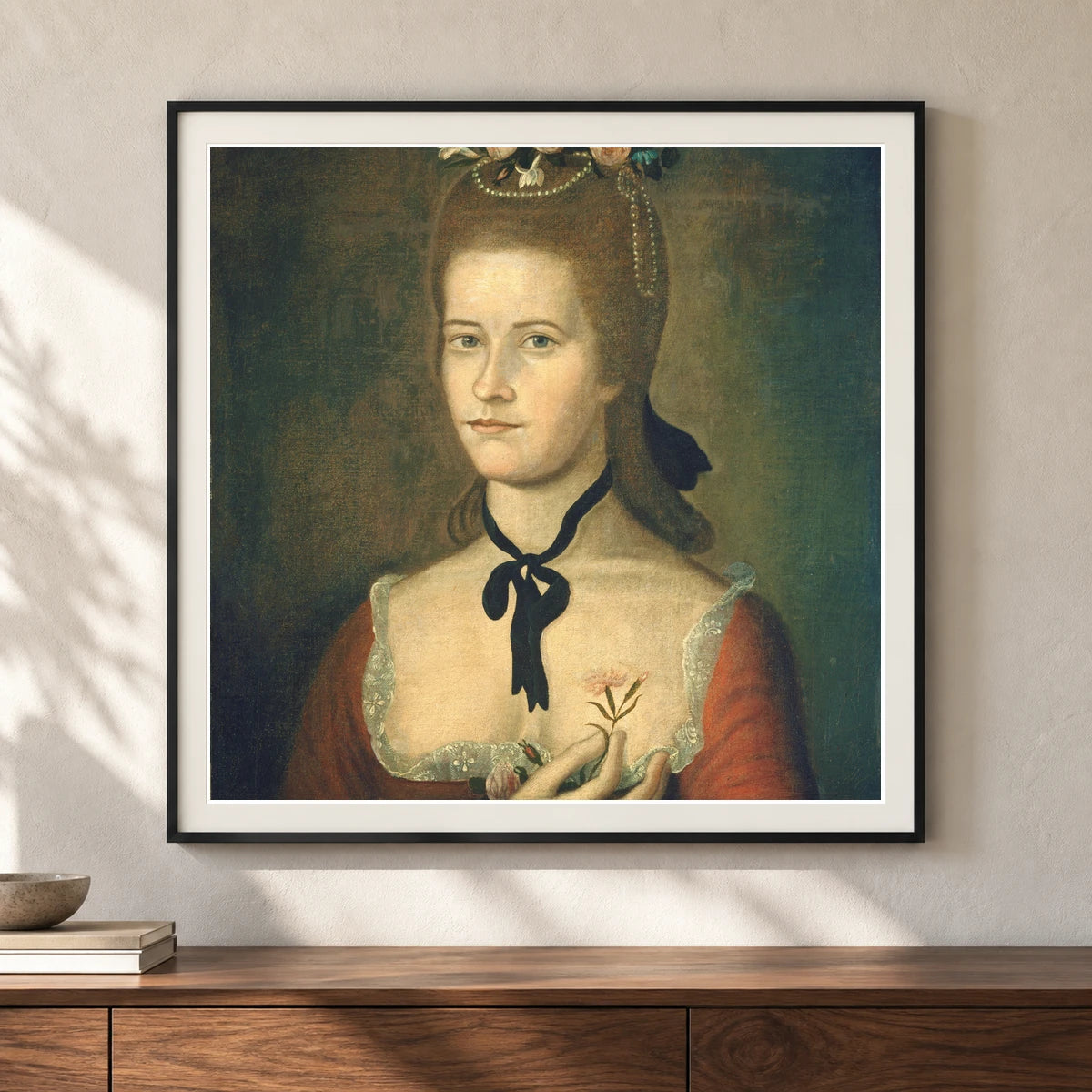 Portrait Of A Lady In Red 1980.62.36 — Famous Paintings shown in a styled interior