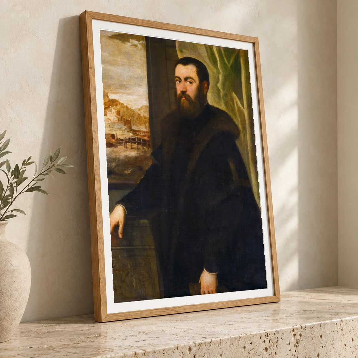 Portrait Of A Man With A Landscape View 1943.7.10 — Famous Paintings famous paintings print by SaamCrafts