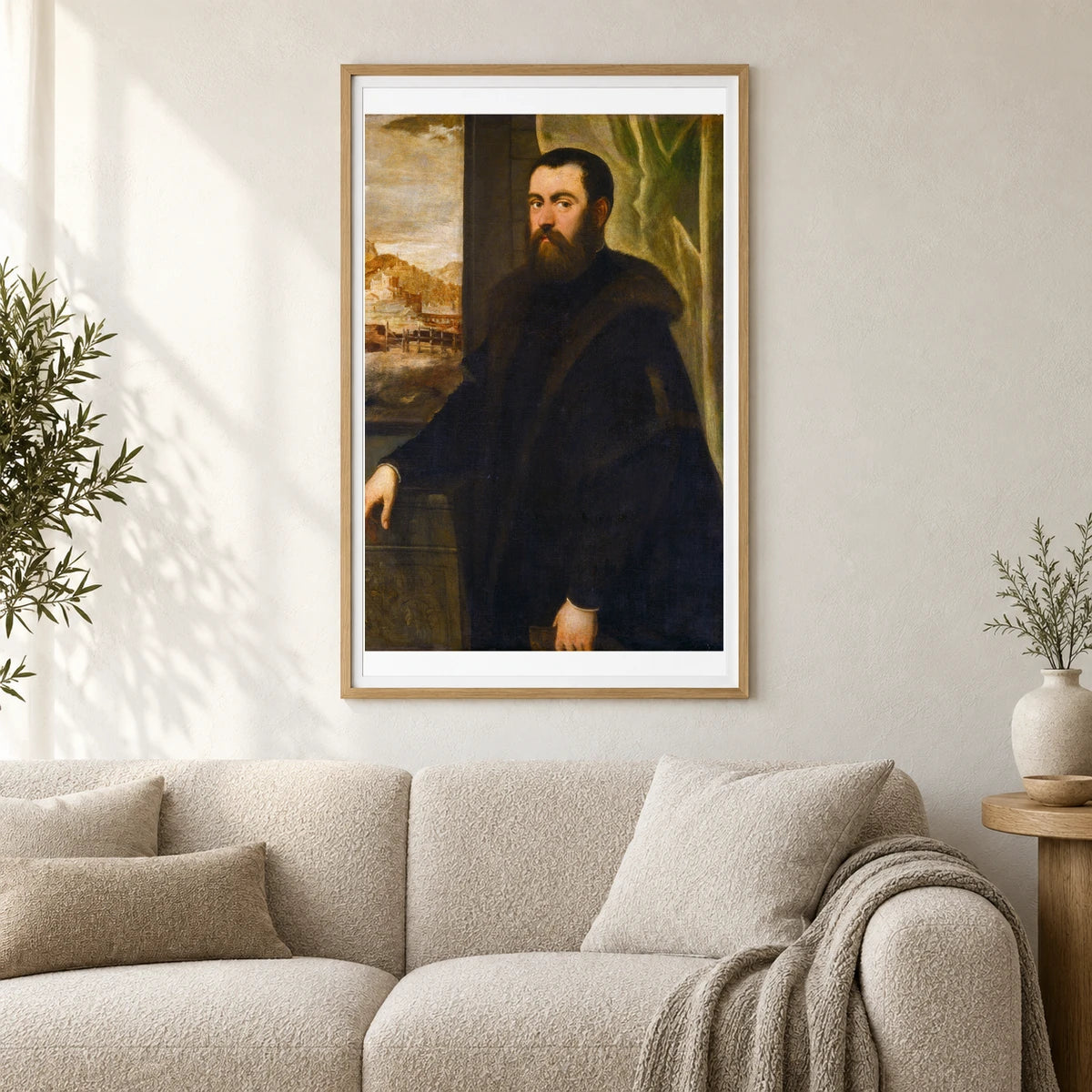 Portrait Of A Man With A Landscape View 1943.7.10 — Famous Paintings shown in a styled interior