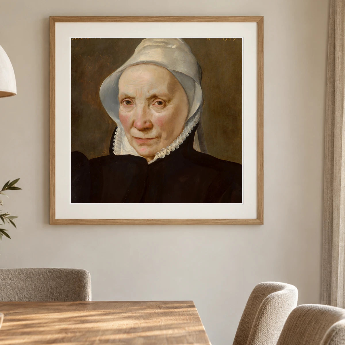 Portrait Of A Woman Aged Sixty Eight 2015.156.1 — Famous Paintings shown in a styled interior