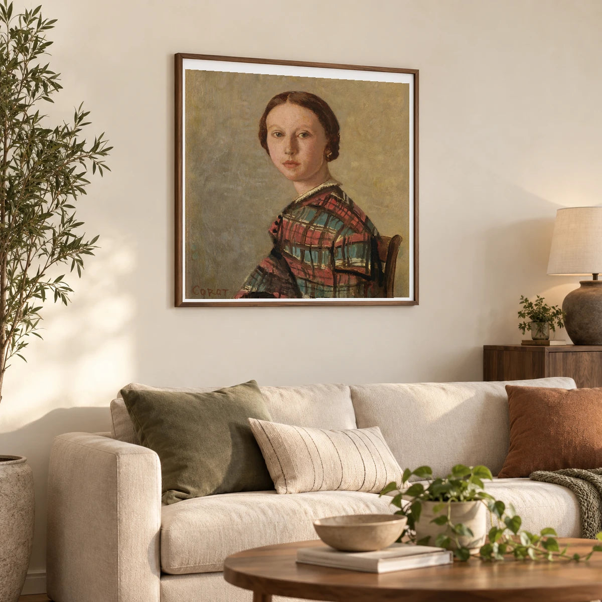 Portrait Of A Young Girl 1963.10.9 — Famous Paintings shown in a styled interior