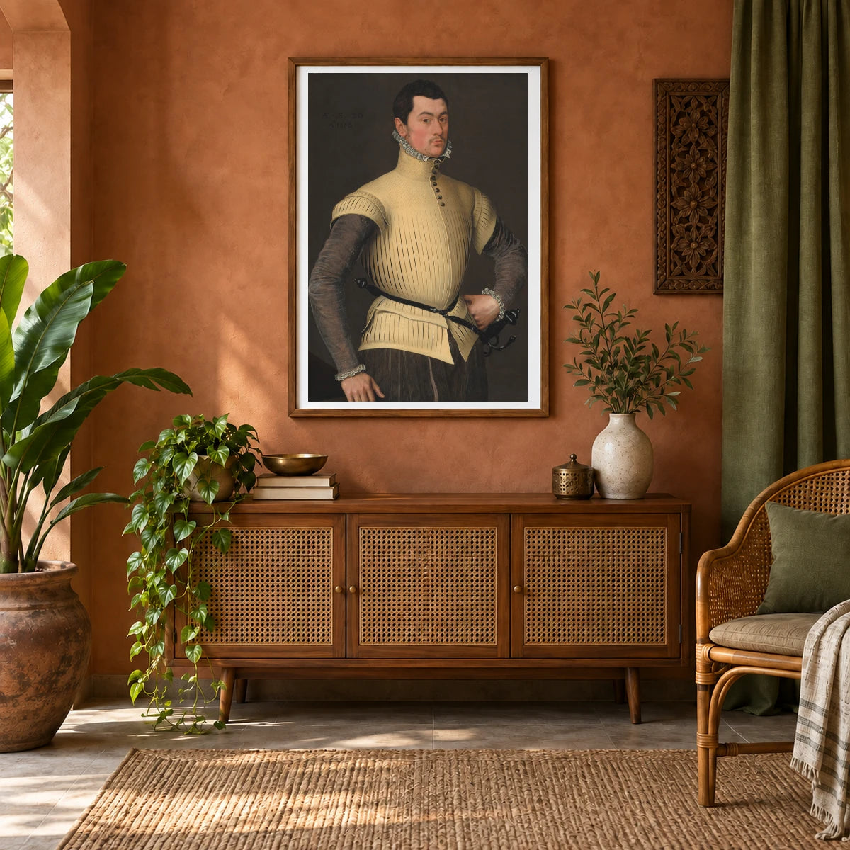 Portrait Of A Young Man 1961.9.79 — Famous Paintings shown in a styled interior