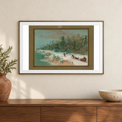 Returning To Fort Frontenac By Sled. February 1679 1965.16.320 — Famous Paintings shown in a styled interior