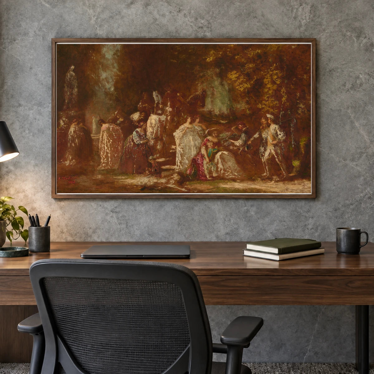 Return From The Hunt 2015.19.32 — Famous Paintings shown in a styled interior