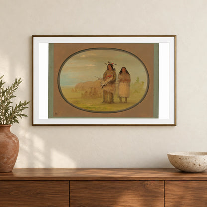 Riccarree Chief And His Wife 1965.16.78 — Famous Paintings shown in a styled interior