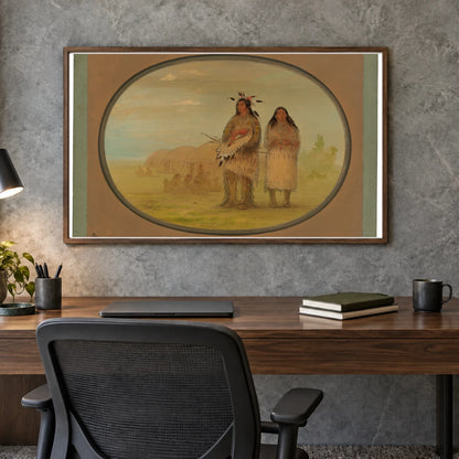 Riccarree Chief And His Wife 1965.16.78 — Famous Paintings shown in a styled interior