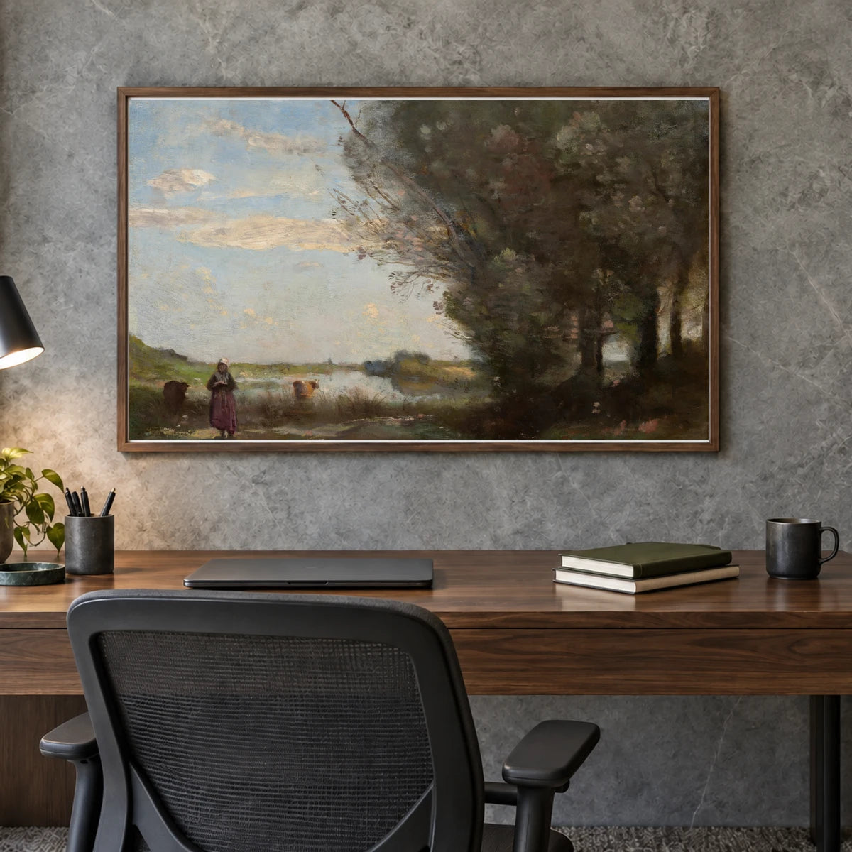 River View 1949.1.2 — Famous Paintings shown in a styled interior