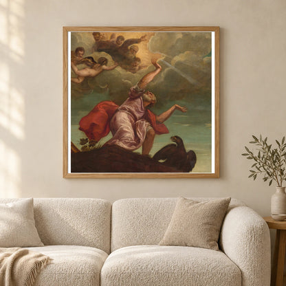 Saint John The Evangelist On Patmos 1957.14.6 — Famous Paintings shown in a styled interior