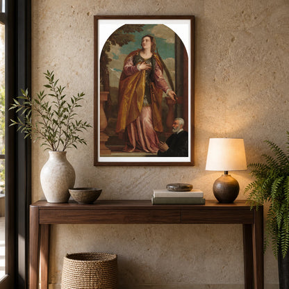 Saint Lucy And A Donor 1961.9.48 — Famous Paintings shown in a styled interior