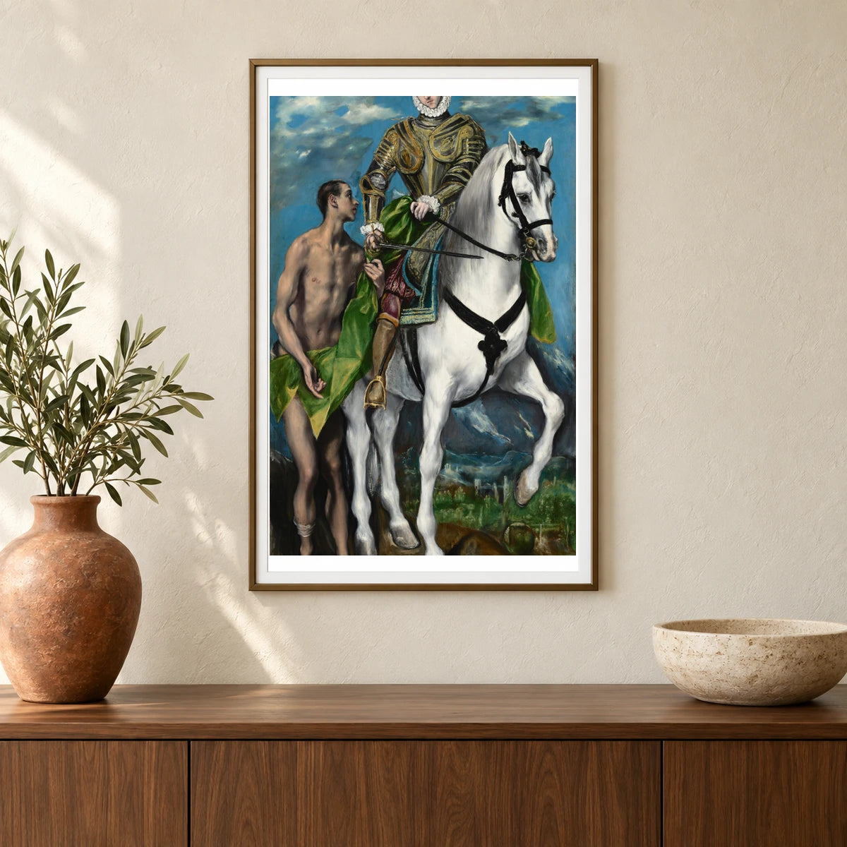 Saint Martin And The Beggar 1942.9.25 — Famous Paintings shown in a styled interior