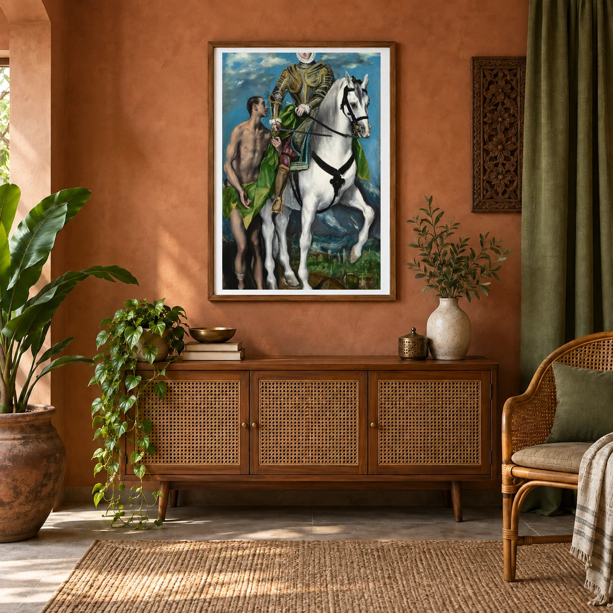 Saint Martin And The Beggar 1942.9.25 — Famous Paintings shown in a styled interior