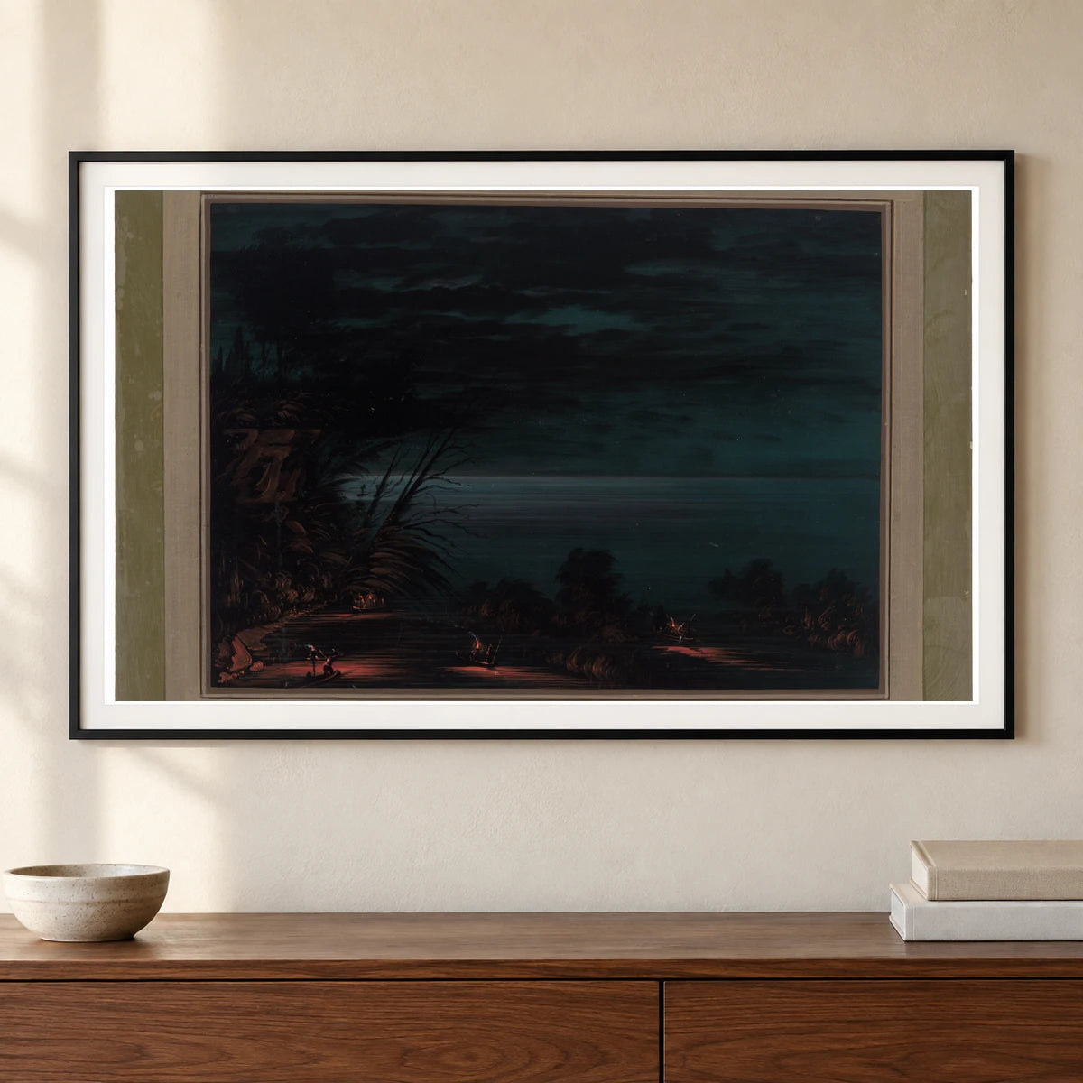 Salmon Spearing Ottowas 1965.16.141 — Famous Paintings shown in a styled interior