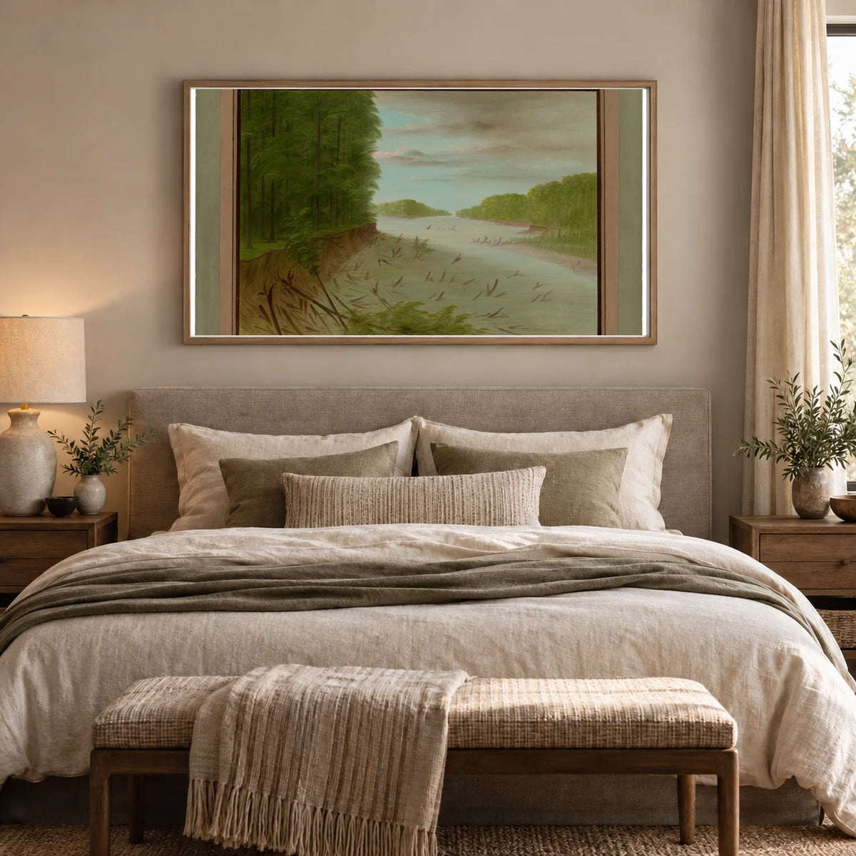 Scene From The Lower Mississippi 1965.16.196 — Famous Paintings shown in a styled interior