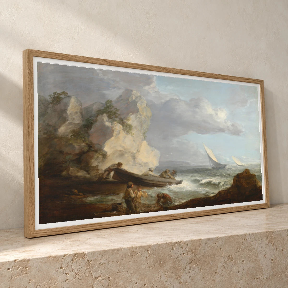Seashore With Fishermen 1970.17.121 — Famous Paintings famous paintings print by SaamCrafts