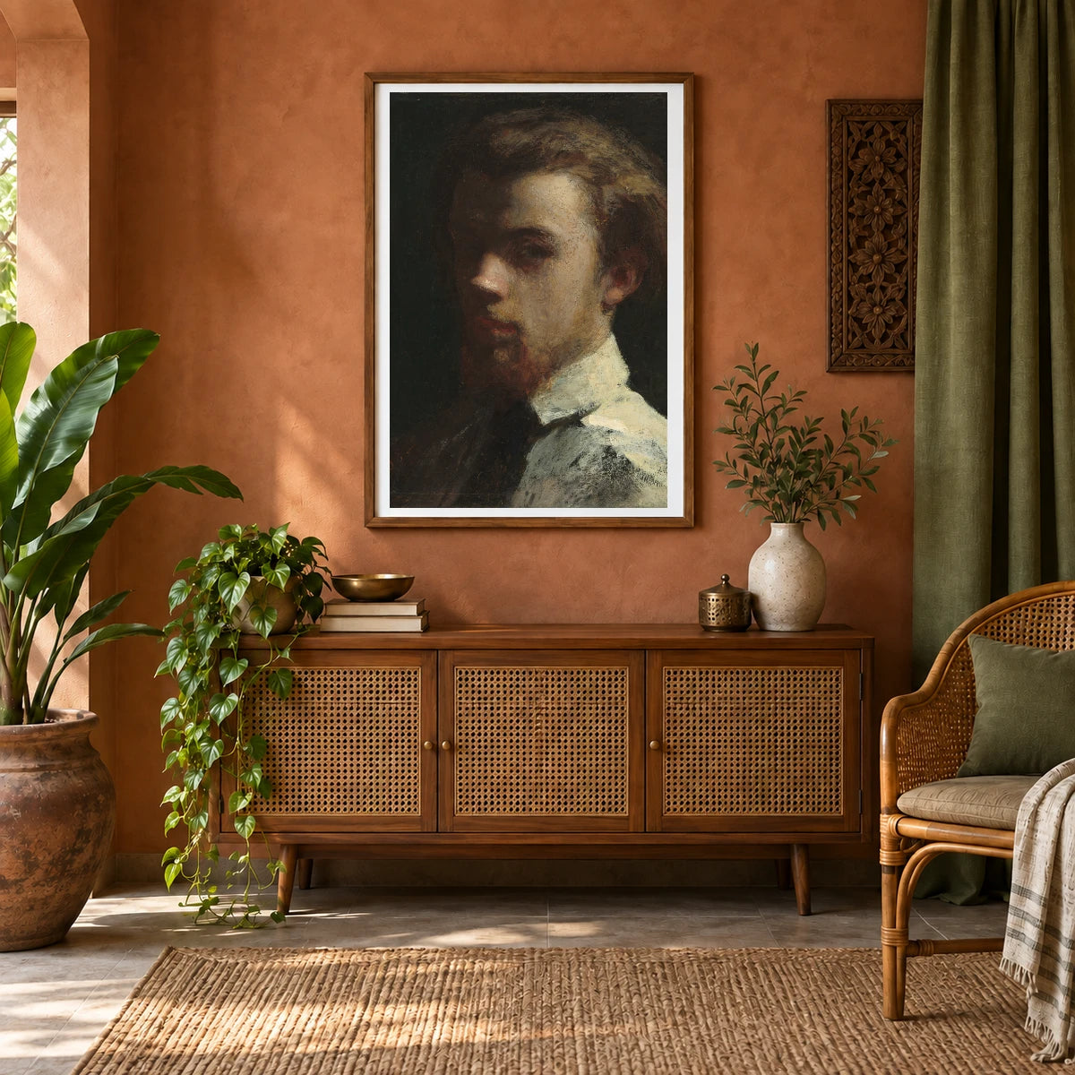 Self Portrait 1963.10.25 — Famous Paintings shown in a styled interior