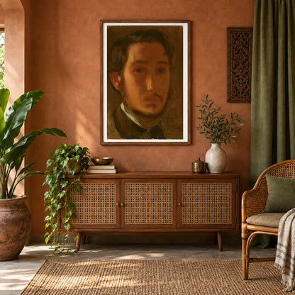 Self Portrait With White Collar 1995.47.7 — Famous Paintings shown in a styled interior