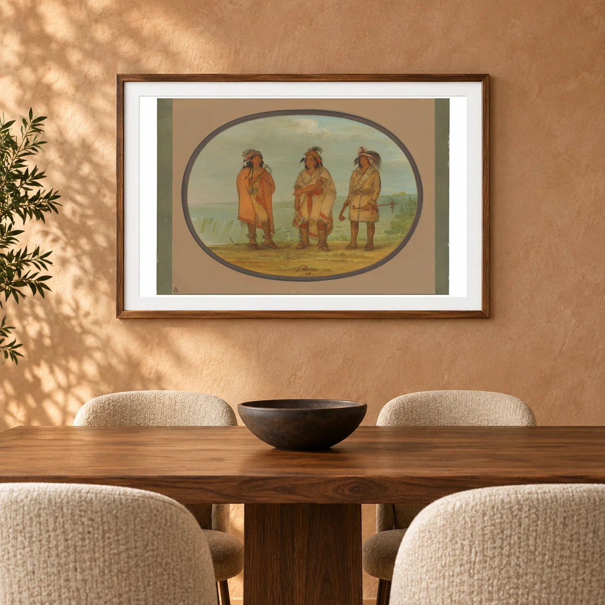 Seneca Chief, Red Jacket, With Two Warriors 1965.16.104 — Famous Paintings shown in a styled interior