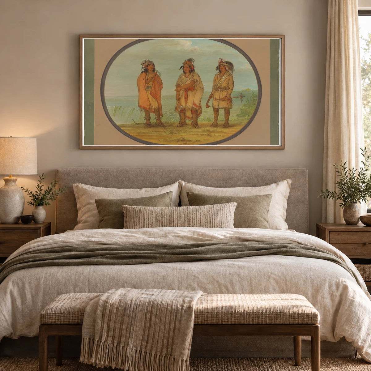 Seneca Chief, Red Jacket, With Two Warriors 1965.16.104 — Famous Paintings shown in a styled interior