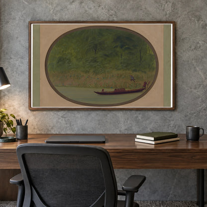 Shore Of The Uruguay Making A Sketch 1965.16.299 — Famous Paintings shown in a styled interior