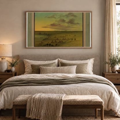 Sioux Village Lac Du Cygne 1965.16.14 — Famous Paintings shown in a styled interior
