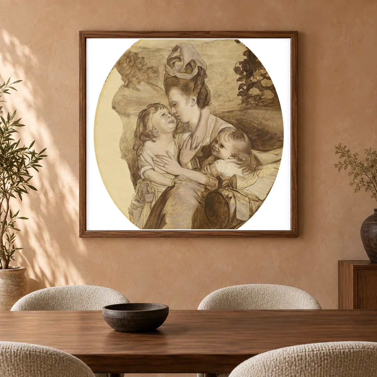 Sketch For The Copley Family 1991.141.1 — Famous Paintings shown in a styled interior