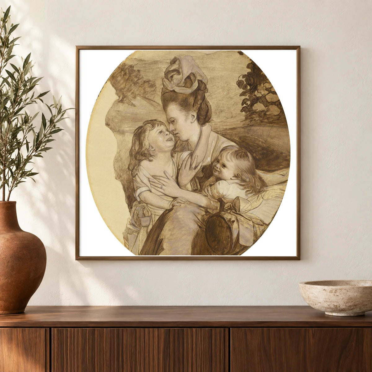 Sketch For The Copley Family 1991.141.1 — Famous Paintings shown in a styled interior