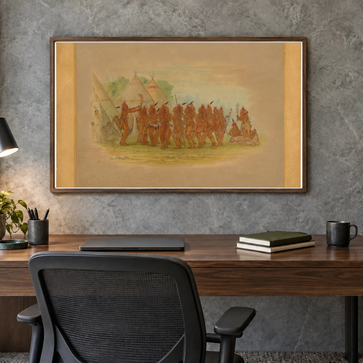 Slaves Dance Saukie 1965.16.131 — Famous Paintings shown in a styled interior